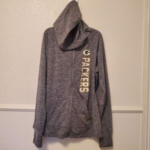 Green Bay Packers Jacket Hooded NFL Team Apparel Full Zip Sweater Pockets Size L